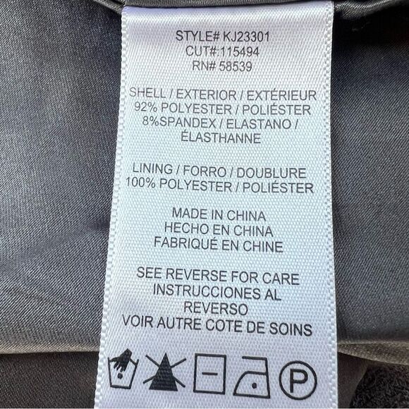 Kut from the Kloth Charcoal Faux Suede Peplum Full Zip Career Cadual Blazer SZ S - Picture 9 of 13